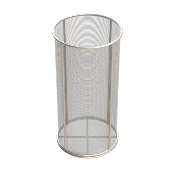 Anysizebasket Round Wire Mesh Basket: 6Dia. x 12H, 304 SS, 3/16 Rod Frame, No Handles, Mesh: 30 x .012 TMT-060RND120-N30S - main